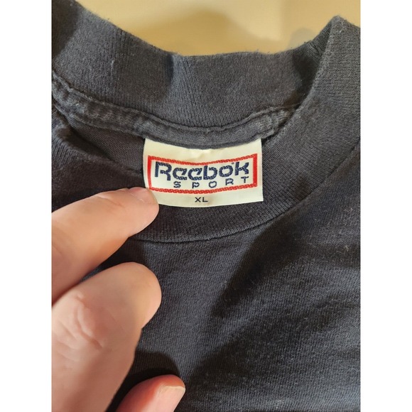 VINTAGE Reebok Sport Shirt‎ Men XL Black Double Sided Single Stitch Adult - Picture 3 of 6